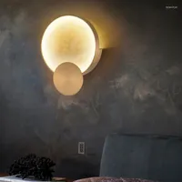 Wall Lamps Nordic Modern Bedside LED Lamp Bedroom Living Room Aisle Corridor Retro Marble Metal Classical Decorative Bracket Light