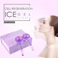 Large Magic Ice Globes Hockey Energy Face Massager Beauty Crystal Ball Facial Cooling Globe Water Wave For Eye massage 2pcs set243W