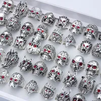 Anillos de banda 20 PCSLOT Rings Gothic Skull For Men Women Metal Rock Punk Punk Totem Dragon Lion Head Dise￱ador Accesorios de joyer￭a Anillos 221115