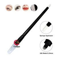18U Shape Disposable Microblading Pen with 0 15mm Needle Blades with Pigment Sponge Eyebrows Permanent Makeup Tools2951