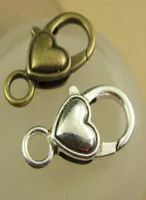 120 Stcs Lot Lobster CLASPS HEARTHEITED ANTIKE BRONZE ANTIKEL SILVER FￜR OPTION 26MMX14MM 1QUOTX48QUOT3807789
