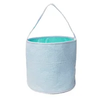 Pasen Buckets Party Supplies Classic Gingham Seersucker Basket GA Warehouse Controled Easter-Tote Bag Easter Egg Collecting Banden Domil106-1510