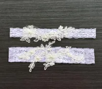 Apliques de encaje de 2 piezas Pearls Garters de la pierna nupcial Prom Garter Bridal Weddal Geling Belt Faux Pearls Tama￱o de encaje ACCE7201268
