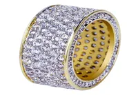 18K الذهب مطلي CZ CHIPIC Zirconia Ring Full White Diamond Rock Punk Rapper Hip Hop Engagement Rings Hompts 10mm Size 711 W5144852