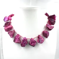 Collares colgantes Collar de piedra original de tinte Natural cuarzo Druzy Geode Grava Fit Fashion Jewelry Making 1 Strand