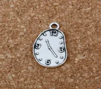 200Pcslot Antique Silver Alloy Clock charm Pendant For Jewelry Making Bracelet necklace Findings 13 22mm A2033641202