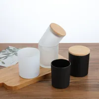 200 ml matglas kaarsenpot houders kaarsen kaarsen Cup lege container Diy aromatherapie kandelaar met houten deksel SN5028