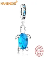 925 Sterling Silver Stunning CZ Sea Side Turtle Dangle Beads Fits Original pandora Charm Bracelet DIY Jewelry Making berloque Q0533759862