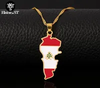 Cała libańska mapa flaga Naszyjniki Złota Kolor Country Biżuteria Patriotyczne Narodowe Logo5135436