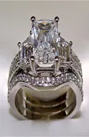 Vintage 3ct Gold Wedding 10K Engagement Diamond Ring Sets 925 Sterling Silver Lab Bijou Band For White Rings Women Men Jewelry Kkp8077491