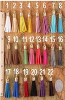 Mix Color Tassel For Keychain Cellphone Straps Jewelry Charms Leather Handmade Tassels With Metal Caps3507449