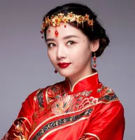 Китайский стиль тиара -головные вечеринки Древние короны свадебные украшения для волос