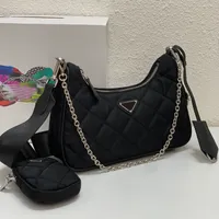 Hobo -Tasche Luxus Rucksack Designer Brieftasche schwarze M￤nner Frauen Unisex Plaid Style Wide Schultergurt Kette Nylon Umh￤ngetaschen Lady Crossbody Clutch Tasche Bolso Sacoche