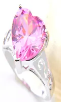 10 PcsLot Luckyshine Women Pink Kunzite Topaz Gems 925 Silver Heart Cubic Zirconia Ring Bijoux Party Wedding Rings Size 7 8 95133224
