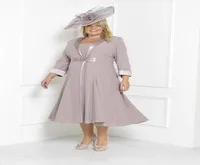 Длина чая a Line 2019 Plus Size Mother of the Bride Dresses с длинными рукавами вечерняя вечеринка платья7029291