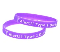 100 piezas de alerta de alerta Tipo 1 Pulsera de silicona de diabetes Qu￩ mejor manera de llevar el mensaje que con un recordatorio diario7763819