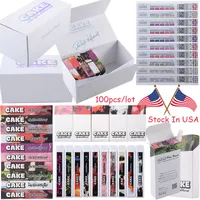 Stock In US Warehouse Cake E Cigarette 1.0ml Rechargeable Disposale Vape Pens Disposable Device Pods Empty Pods 280mAh Vaporizers 10 Flavors Available