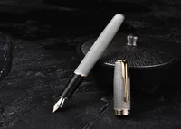 Jinhao 75 Fountain Pen 18kgp 05mm Nib Metal Starożytna Srebrna Czarna Gold Grid Doskonała atrament Pis Pens Business Business Set3201677