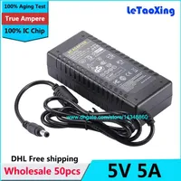 50pcs AC DC 5V 5A Power Supply 30W Adapter 4A Charger Transformer For LED Strip Light CCTV Camera With IC Chip 286v