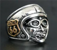 Whole Newest Biker 316L Stainless Steel Route 66 Ring Band Party Fashion Motorcycle Biker Mens Ring7375400