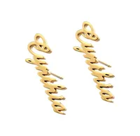 1 Pair Personalized Custom Name Earrings For Women Customize Initial Cursive Nameplate Stud Earring Gift For Friend Girls3763636