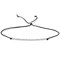 C￳digo Morse Sterling Silver tecida Pulseira ajust￡vel com Infinity Love Gold Crown Star Charm Bracelet for Girls Jewelry A301166597
