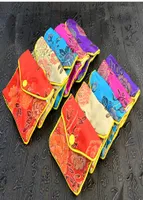 Floral Small Zipper Coin Pouch Chinese Silk Brocade Jewelry Pouch Packaging Bags Women Mini Purse Bag Whole 6x8 8x10cm 120pcs5214592