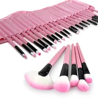 Pro 32pcs Pink Pouch Sac Case Superior Soft Cosmetic Makeup Brush Set Kit # T701234P