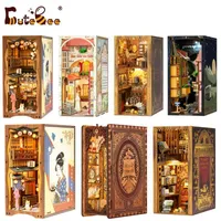 Doll House Accessories CUTEBEE DIY Book Nook Miniature Kit with Furniture and Light Eternal store Shelf Insert Kits Model for Adult 221115