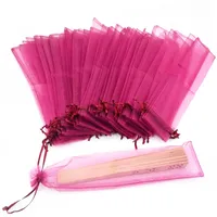 Gift Wrap 10Pcs Lot Wedding Party Bags Top Quality Silk Pouch for Hand Fans Organza bag 221108