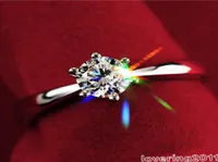 001 Solitaire Claw Set White Sapphire Diamond Diamond Lady 925 Silver Wedding Ring Sz 49 Gift7851474