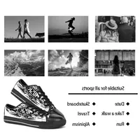 m￤n kvinnor diy anpassade skor l￥g topp canvas skateboard sneakers trippel svart anpassning uv tryck sport sneakers br54