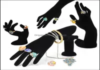 Mannequin Jewelry Packaging Display Ring en forma de anillo Soporte de brazalete Rack Bangle Rings estante Black Veet Drop entrega de caída9187867