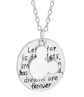 quotLaughter is Timeless pendant Imagination has no age and Dreams are Foreverquot Mouse Avatar Ears Pendant Necklace Women Je9866286