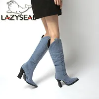 Boots Lazyseal 9cm Super High Severkee Canvas Women Sheepes Sheep Sheering Quality Platform Rubber Sole Sole Lady Modern 221115