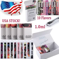 ABD'de Stok 10 Flavors Kek Tek Kullanımlık Vape Kalem 1.0ml Boş E Sigara Yağı Buharlaştırıcı Tek Kullanımlık Cihaz Pods 280mAh Şarj Edilebilir Vapes