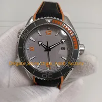 Wristwatches Men&#039;s Automatic Watch Mens 600M Grey Dial Date Rubber Bracelet Cal.8900 Movement Mechanical Sport Watches
