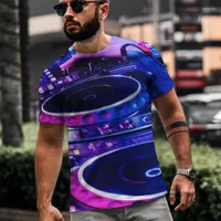 Men's T Shirts 2022 Fashion Disco Dj Rock 3DT Shirt Party Music Sound Effect Activation T-shirt Punk Flash Equalizer