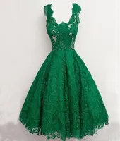 Robe de bal vert ￩meraude Vestidos Curto de Festa 2021 Longueur du genou Soir￩e Dreknee Longueur Sexy Part Prom Dress Arabe Homecoming G3155961