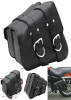 2x Universal Motorcycle Saddlebag PU Leather saddle Motorcycle bag suitcase For Harley Sportster XL883 XL1200 Iron Dyna Tool Bag2892298