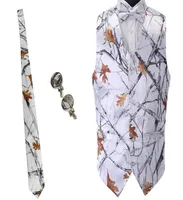 Nuevo estilo Real Tree White Hunting Groom Chalecos de 4 piezas Mossy Oak Camo Buxedo Vests de boda de camuflaje Camuflaje Camufla de caza 8129782