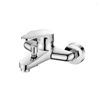 Bathroom Shower Sets Modern Copper Mixing Valve Single Handle In-Wall Cold Triple Faucet Center Hole Distance 14cm Bathtub Tap