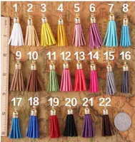 Mix Color Tassel For Keychain Cellphone Straps Jewelry Charms Leather Handmade Tassels With Metal Caps6982953