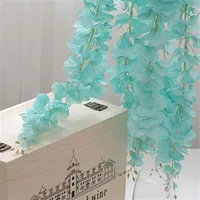 50st 7Color Artificial Silk Wisteria Flower For DIY Wedding Arch Square Rattan Simulation Flowers Wall Hanging Basket Can Be Extension256t