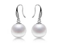 1 Pair of 89mm Rice Shape White Pink Purple Natural Pearl Earring 925 Silver Jewelry for Women1976011