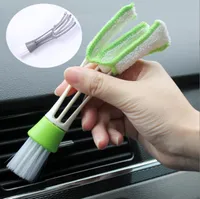 Escova de limpeza de carro duplo pincel ar -condicionado slit pinc￩is limpeza detalhando a remo￧￣o de poeira cega pincel de duster rrc377