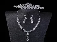 Удивительные свадебные ювелирные изделия Sparkling Three Piece Crown Sarring Sagrace Jewelry Jewelry Wedding Party Accessories для Ladies2284288