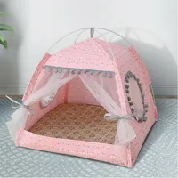 Pet Cat Dog Teepee Tents Houses with Cushion Blackboard Kennels Accessories Portable Wood Canvas tipi tent tent tent small bed2703