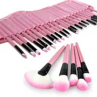 Pro 32pcs Pink Pouch Sac Case Superior Soft Cosmetic Makeup Brush Set Kit # T701283E