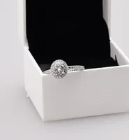 Real 925 Sterling Silver CZ Diamond Ring mit Originalbox Set Fit Pandora Style Ehering Engagement Schmuck für Frauen GIR5136645
